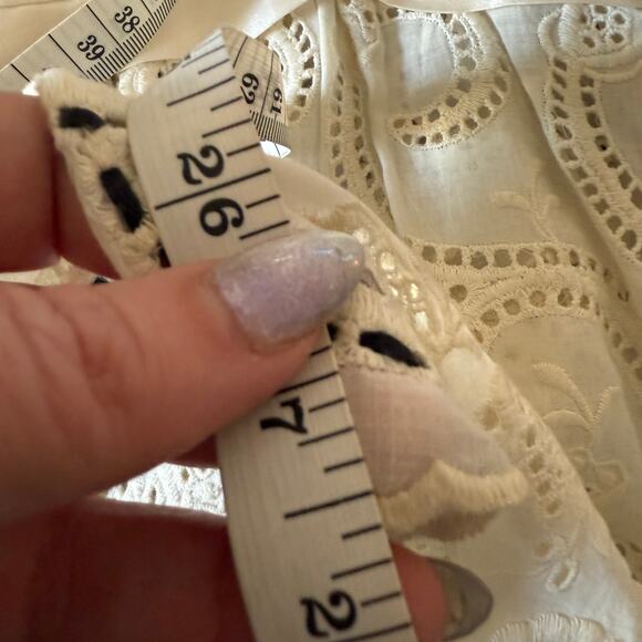 MINT by JODI ARNOLD | Embroidered Cotton Silk Eyelet Babydoll Split Neck Tee | 2 - Picture 11 of 11